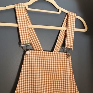 Plaid Overall Dress